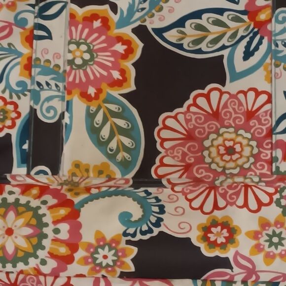 Waverly Fabric Multi Color Floral Waterproof Beach Tote Bag 14x18 - Picture 7 of 7